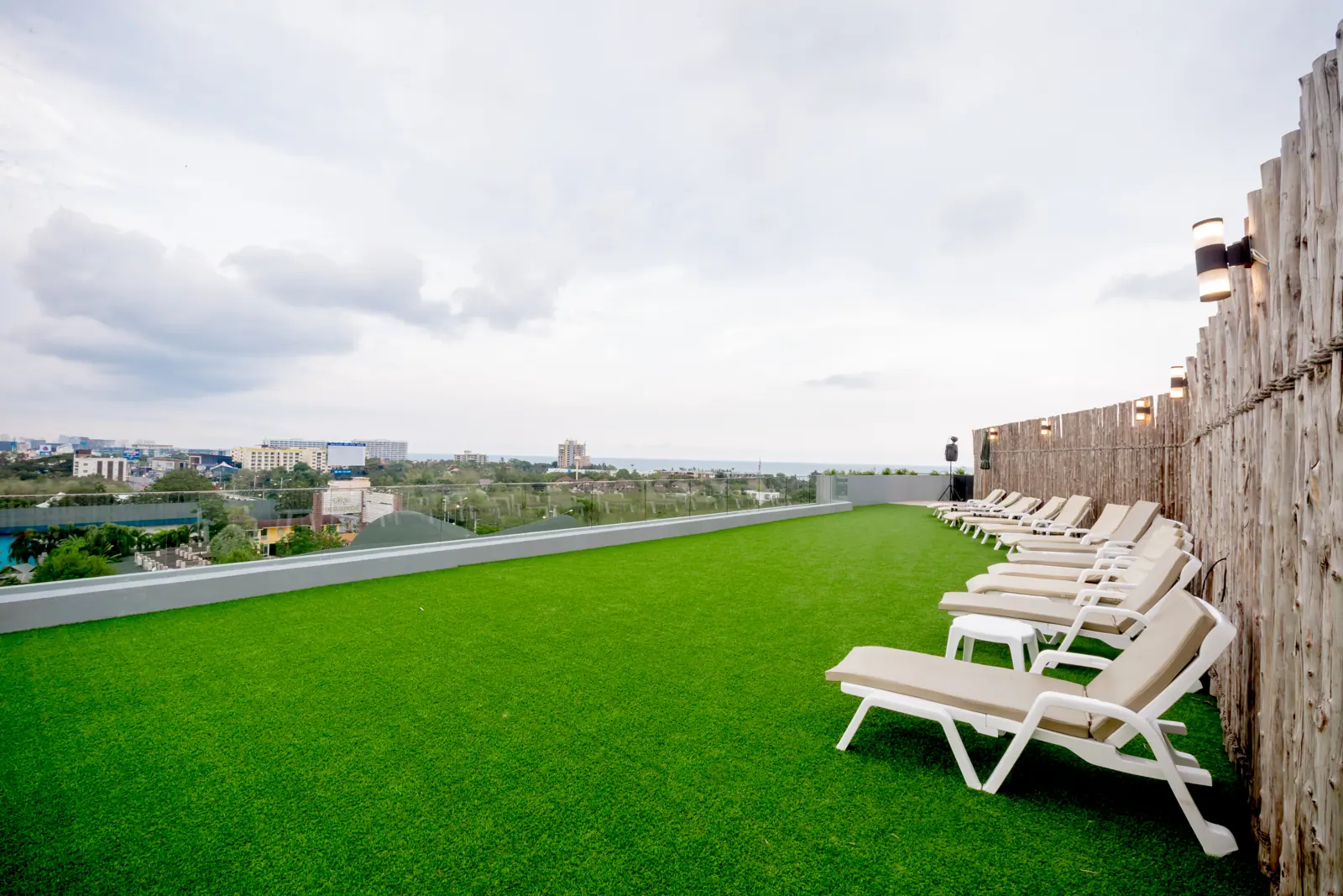 Rooftop pool by day