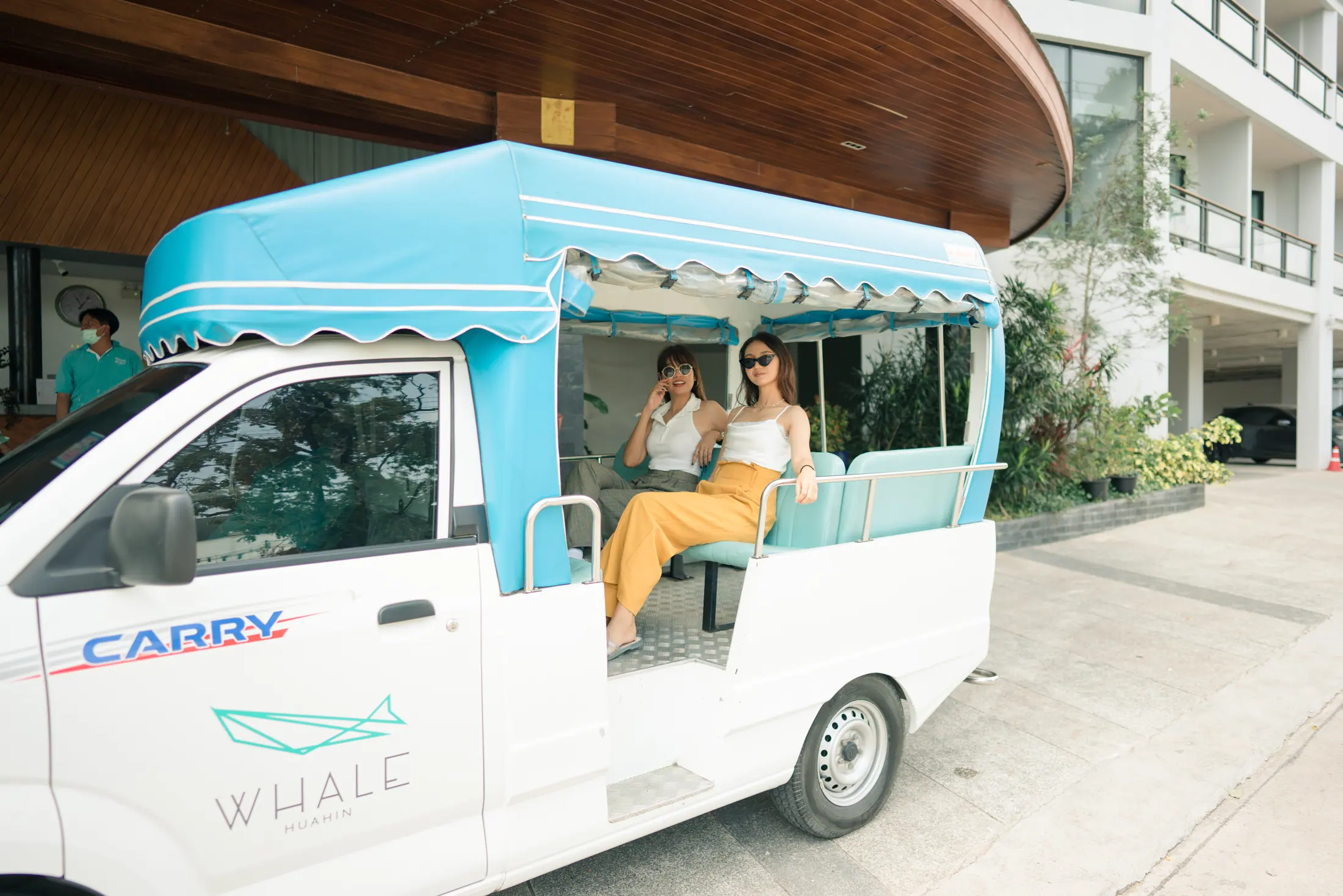 The Whale Hua Hin shuttle with guests on board