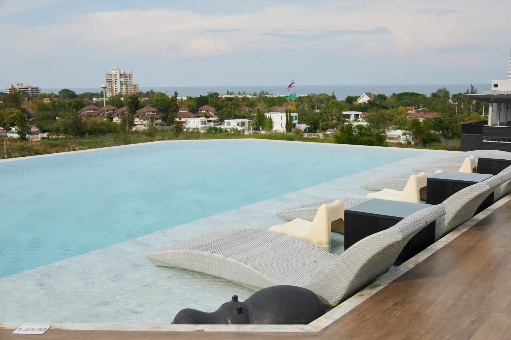 Rooftop pool by day