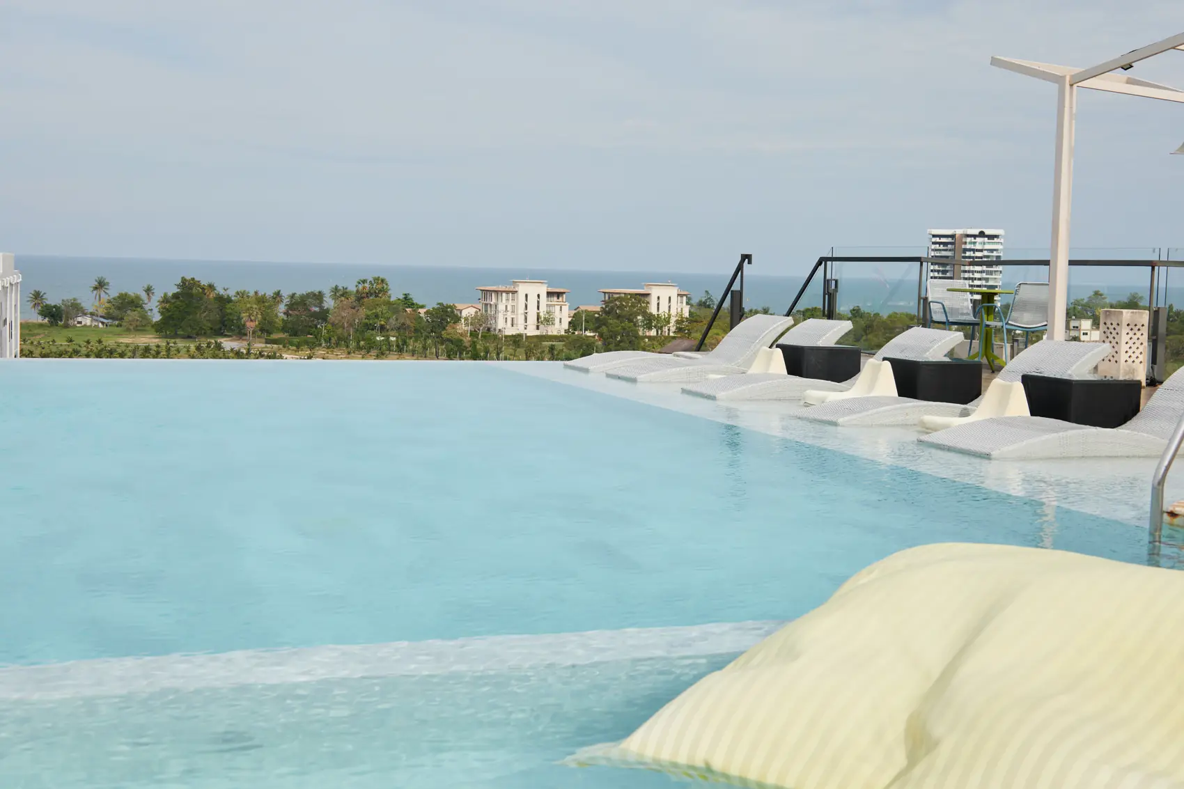 Rooftop pool by day