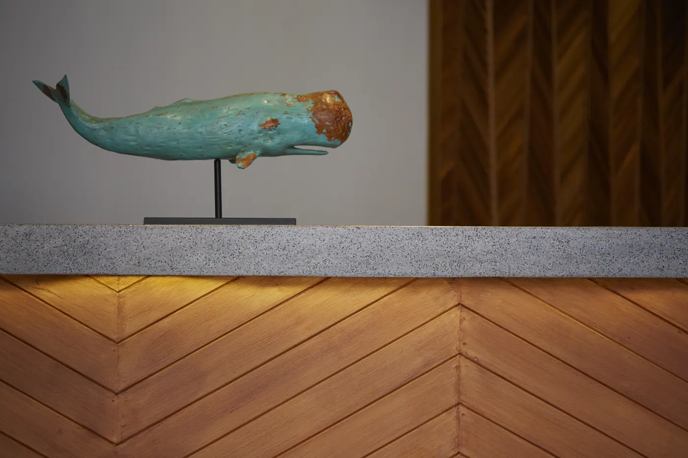 Whale ornament at reception